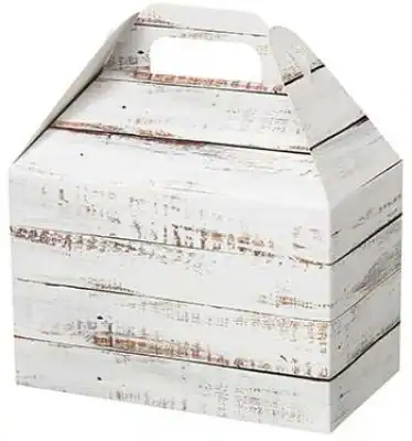 8-1/2W x 5L x 5-1/2H, Theme Gable Gift Basket Boxes, Distressed White Wood