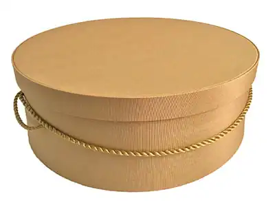 8-3/4W x 4-1/2L, Gold Hat Boxes