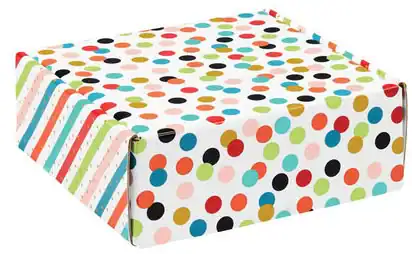 8W x 8L x 3H, Dots & Stripes Corrugated Mailer Boxes