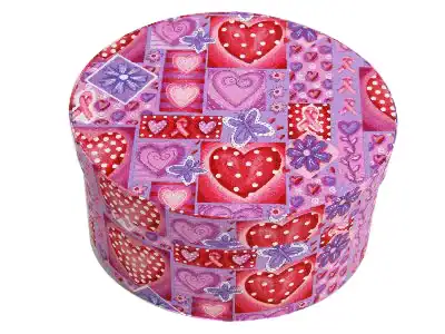 5-3/8W x 3-5/8L x 2-1/2H, Breast Cancer Awareness Fabric Boxes