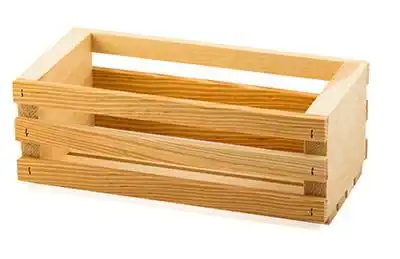 9L x 4-1/2W x 3-1/2H, Wooden Slatted Gift Crates