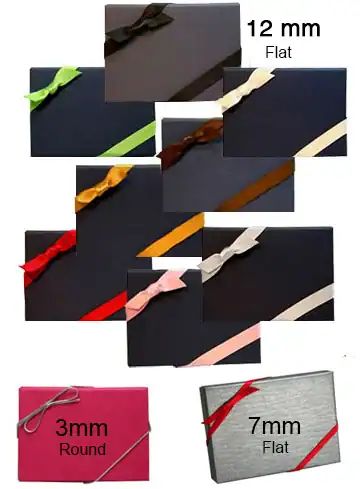 Fits Flip Boxes & Folders, Stretch Bows for all Flip Card Holders, Black, 7mm Satin Stretch Bows