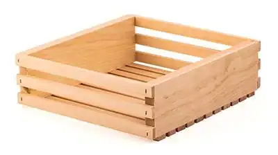 11-1/2L x 10W x 3-1/2H, Wooden Slatted Gift Crates