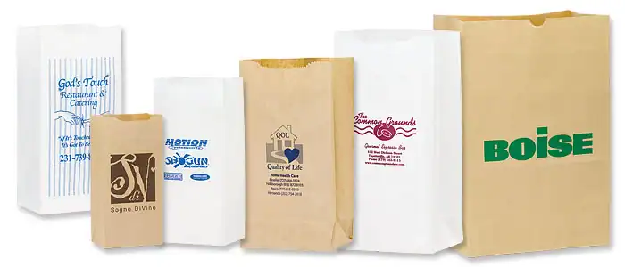 4W x 2-5/8L x 8H, Short Run Natural Grocery Bags, Natural Kraft 2lb