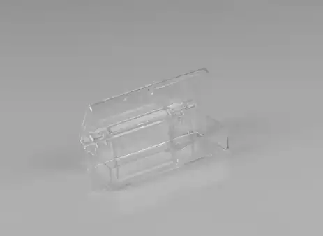 2-7/8W x 1-3/16L x 1-1/4H, Rigid Hinged Plastic Boxes, Clear