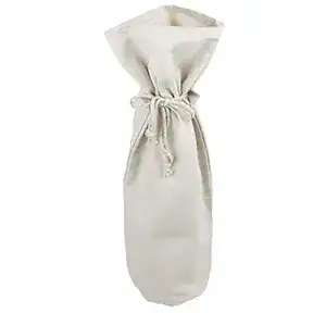 3-1/2W x 14L, Canvas Drawstring Wine Bags