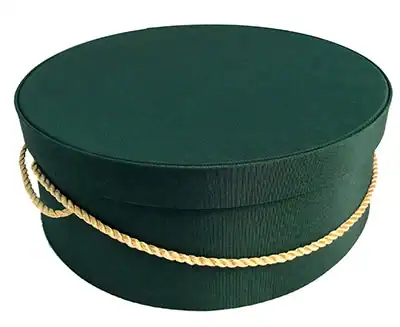 8-3/4W x 4-1/2L, Dark Green Hat Boxes