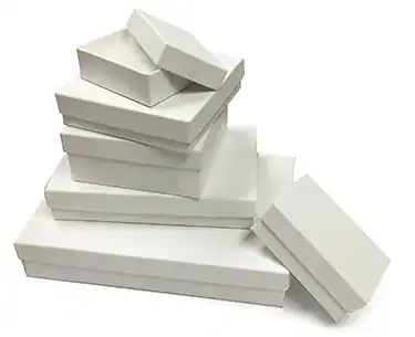 2-7/16W x 1-5/8L x 13/16H, Eco Matte White Kraft Jewelry Boxes
