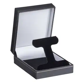 3W x 3-5/8L x 1-3/8H, Cartier Style Leatherette Boxes, Black, Long Earring