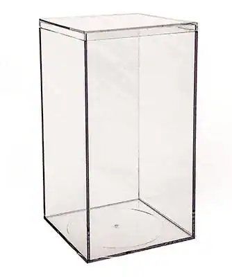 4W x 4L x 8H, Rigid Clear Plastic Cube Boxes