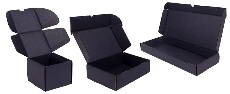 3.5W x 5.75L x 3.75H, Jet Black Corrugated Mailer Subscription Box, All Black