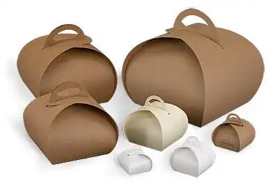 1-1/2W x 1-1/2L x 1-1/2H, Specialty Style Tulip Cardboard Pouch-Box, Kraft