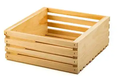 11-1/2L x 10W x 4-1/2H, Wooden Slatted Gift Crates