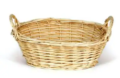 14-1/4W x 10L x 5-1/4H, Oval White Willow Mini Wash w/Side Handle