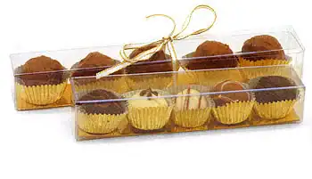 2-3/4W x 1-1/4L x 1-3/16H, Gold Bottom Long Acetate Candy Boxes