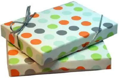 4-11/16W x 3-3/8L x 3/4H, Flip-Box Fiber Filled Jewelry Box, Hip Hop Dots