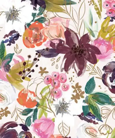 24W x 208 ft, Floral Wrapping Paper, Twig Twine