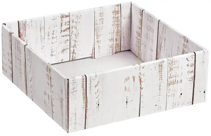 8W x 8L x 3H, Gift Trays, Distressed White