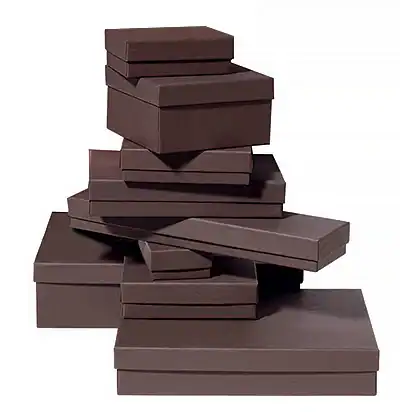 2-7/16W x 1-5/8L x 13/16H, Matte Chocolate Jewelry Boxes, Chocolate
