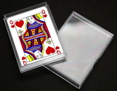 3-1/2W x 2-1/2L x 1/2H, Acrylic Playing Card Box, Clear, Holds 28 Poker or Bridge Cards