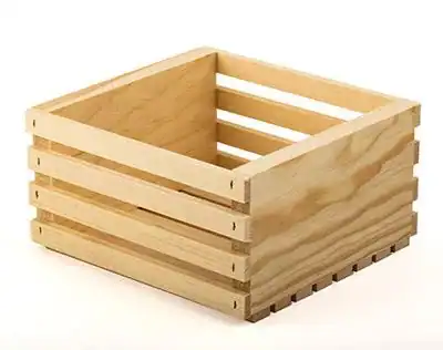 8L x 7-1/2W x 4-1/2H, Wooden Slatted Gift Crates