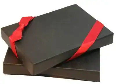 4-11/16W x 3-3/8L x 3/4H, Flip-Box Fiber Filled Jewelry Box, Black Matte