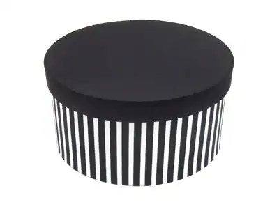5-3/8W x 3-5/8L x 2-1/2H, Black and White Stripe Fabric Boxes