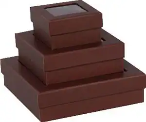3-3/4W x 3-3/4L x 2-1/8H, Ultra-Rigid Gourmet 2 Piece Window Boxes, Chocolate