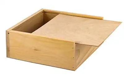 8-1/2L x 9W x 3-3/8H, Wooden Slide Top Boxes