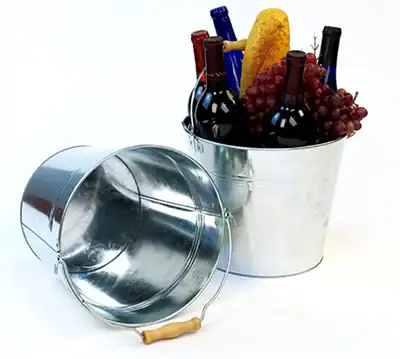 10 inch Galvanized Pail Wooden Handle