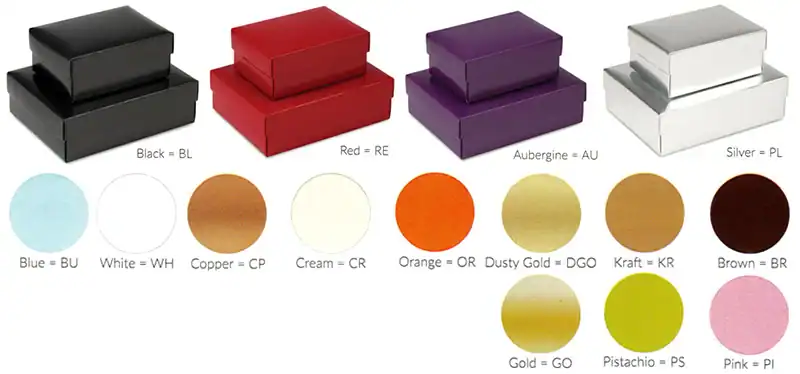 4-3/4W x 3-1/4L x 1H - Lid, Folding Set-up Boxes w/ Mix & Match Colors, Aubergine
