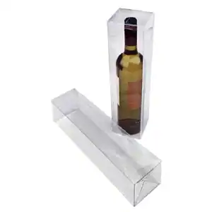 3-3/8W x 3-3/8L x 12-5/8H, 1 Piece Single Bottle Clear Wine Box