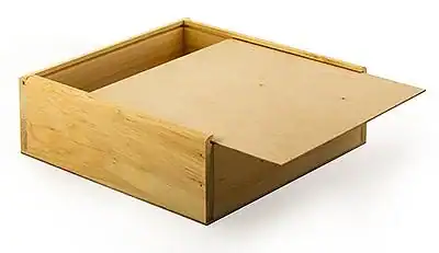 11L x 10-1/2W x 3-3/8H, Wooden Slide Top Boxes