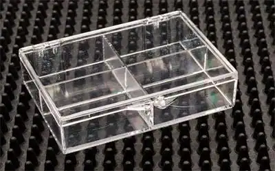 2-7/8W x 2L x 9/16H, Rigid Clear Hinged Partition Boxes, 4 Partitions