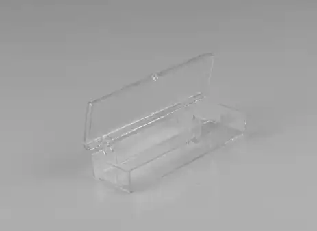 3-3/4W x 1-3/16L x 1/4H, Rigid Hinged Plastic Boxes, Clear