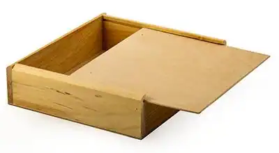 8-1/2L x 9W x 2-1/4H, Wooden Slide Top Boxes