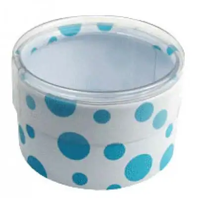 2W x 1L, Round Plastic Favor Boxes, Aqua Dots
