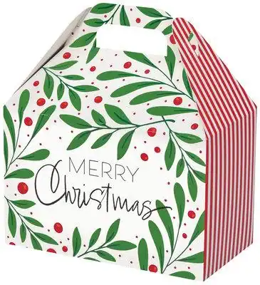 8-1/2W x 5L x 5-1/2H, Theme Gable Gift Basket Boxes, Wintergreen Christmas