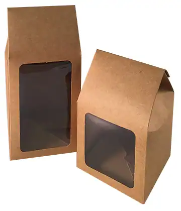 3-1/2W x 3-1/2L x 3-1/2H, Natural Kraft Gable Window Boxes