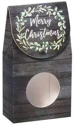 3-1/2W x 1-3/4L x 6-1/2H, Small Gourmet Gloss Window Boxes, Christmas Wreath