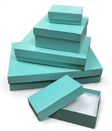 2-7/16W x 1-5/8L x 13/16H, Aqua Jewel Collection Jewelry Boxes, Aqua