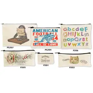 4-1/2W x 2-1/2L, Custom Printed Short Run Cotton Zipper Pouches