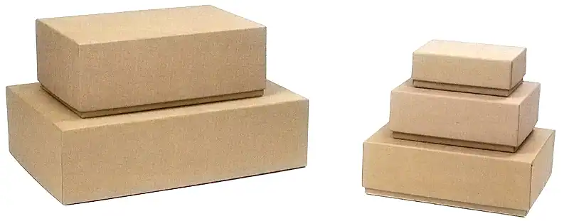 4-1/2W x 3-1/2L x 1-3/4H, Plain Kraft Rigid Gift Boxes, Kraft
