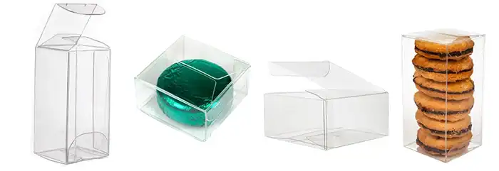 1W x 1L x 2H, Clear Plastic Value Series Food Safe Crystal Clear PET Boxes