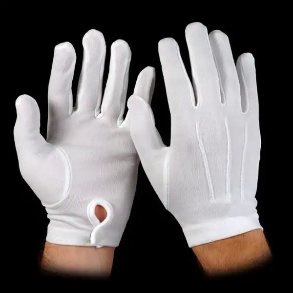 Nylon Gloves, Fashion Points, Snap Wrist, White, Ladies