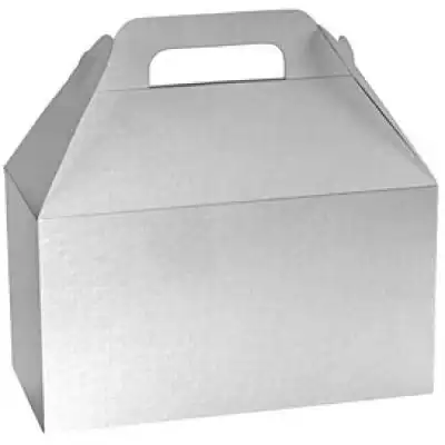 8-1/2W x 5L x 5-1/2H, Theme Gable Gift Basket Boxes, Silver