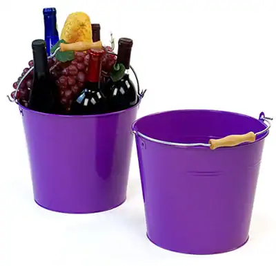 10 inch Purple Pail Wooden Handle
