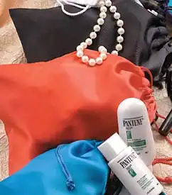 4W x 5-1/2L, Satin Drawstring Gift and Jewelry Pouches, Red