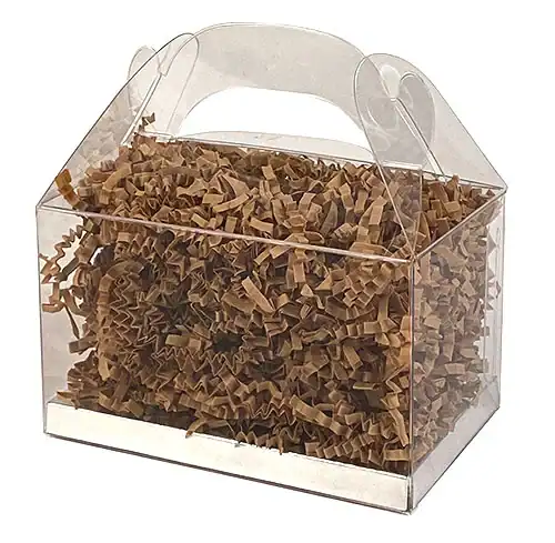 4W x 3L x 2-1/2H, Handle Top PVC boxes w Card Bottom, Gold