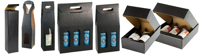 10-5/8L x 3-1/2W x 15-3/4H, Italian Wine Boxes, Nero Black